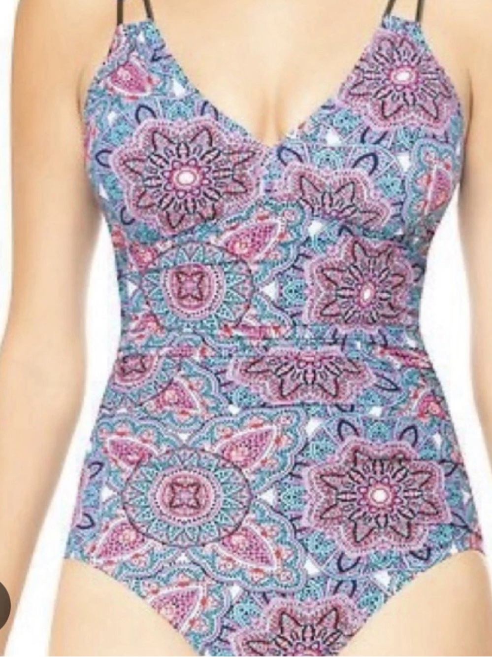 Love Your Assets By Sara Blakely Spanx One Piece Paisley Swimsuit Women's Small